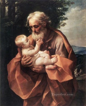  Guido Oil Painting - St Joseph with the Infant Jesus Guido Reni religious Christian